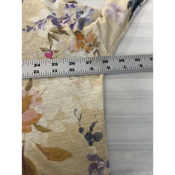 Sundance Womens Yellow Floral Blouse Size Large Linen Tie Waist Bohemian - Picture 7 of 8